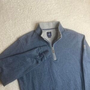 Johnnie-O men's helios blue quarter zip pullover embroidered 1/4 L